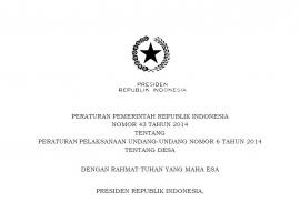 PP PERATURAN PELAKSANAAN UU 6 TAHUN 2014 TENTANG DESA